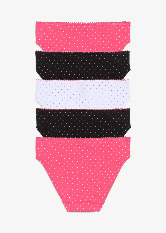 Trosa med mjuk bomull och satinrosett (5-pack), bonprix