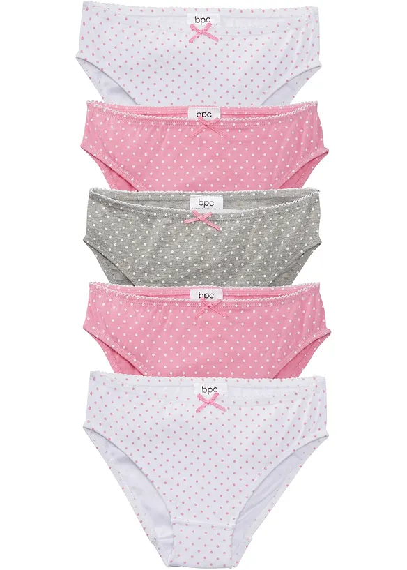 Trosa med mjuk bomull och satinrosett (5-pack), bonprix