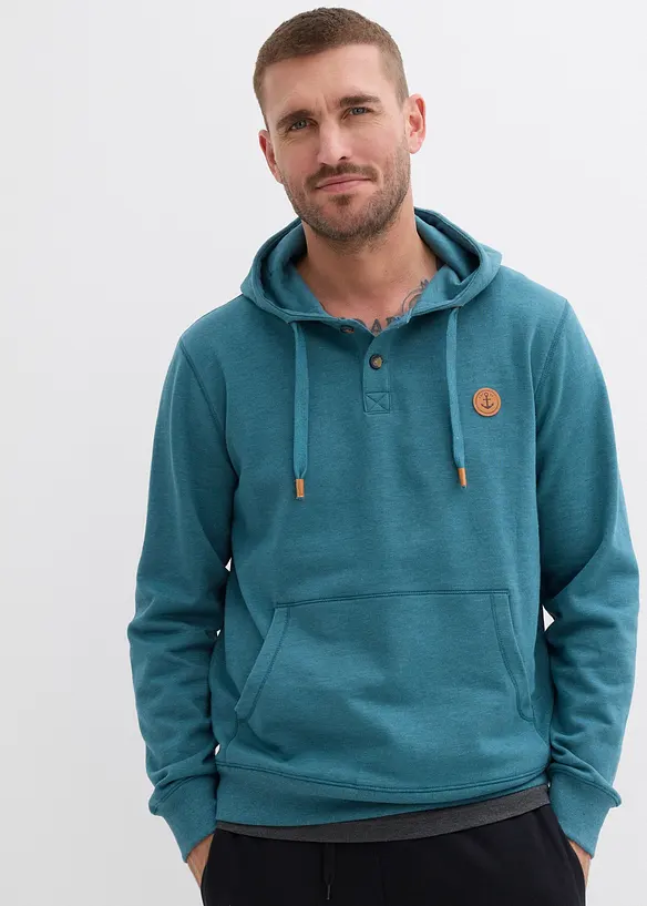 Sweatshirt med huva och mjukt ruggad insida, bonprix