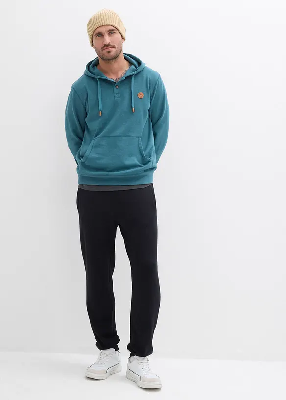 Sweatshirt med huva och mjukt ruggad insida, bonprix