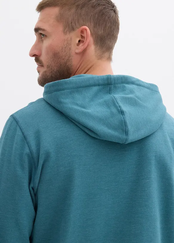 Sweatshirt med huva och mjukt ruggad insida, bonprix