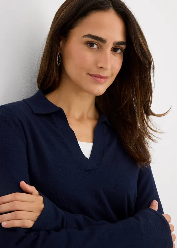 Pikétröja av fintrådig viskos, bonprix