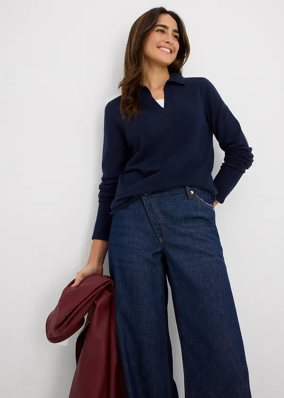 Pikétröja av fintrådig viskos, bonprix