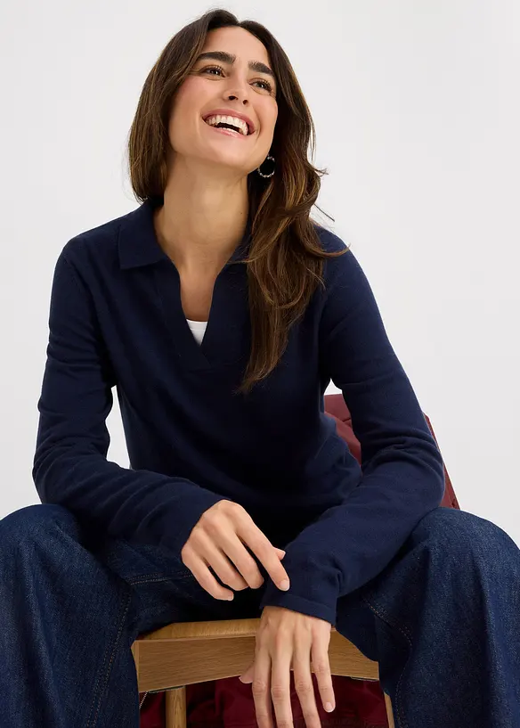 Pikétröja av fintrådig viskos, bonprix