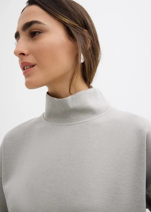 Sweatshirt med ståkrage i stabil trikå, bonprix