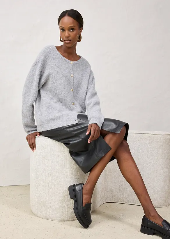 Cardigan med varm alpackaull, bonprix