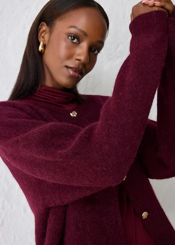 Cardigan med varm alpackaull, bonprix