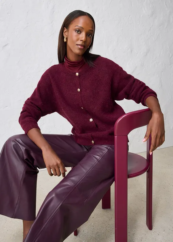 Cardigan med varm alpackaull, bonprix
