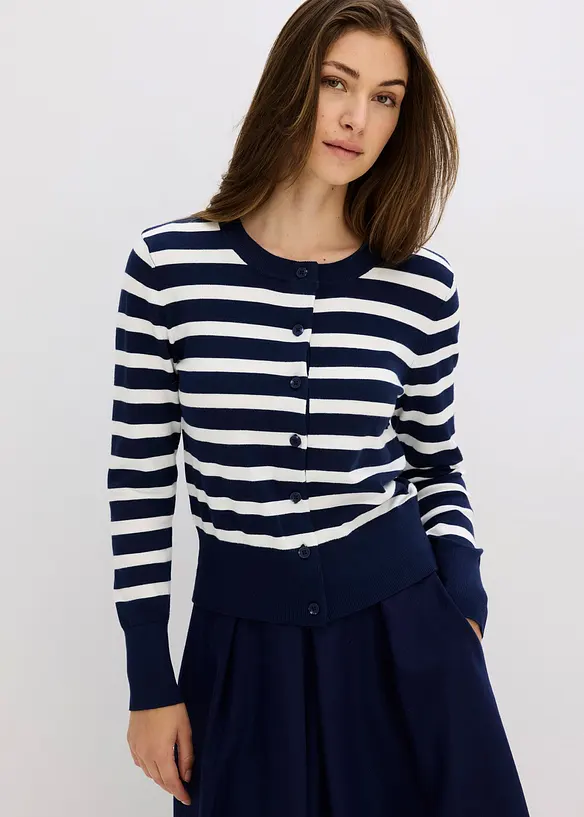 Randig cardigan, bonprix