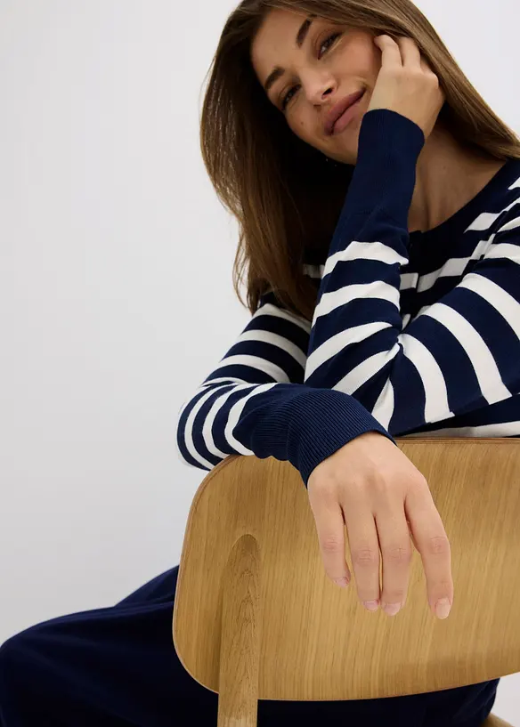 Randig cardigan, bonprix