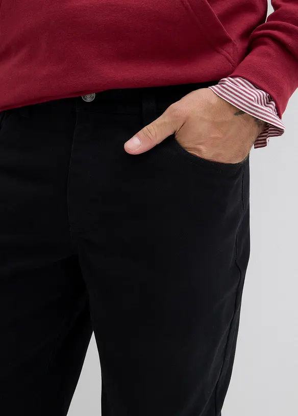 Twillbyxa i Relaxed Fit med skön midja, Straight, bonprix
