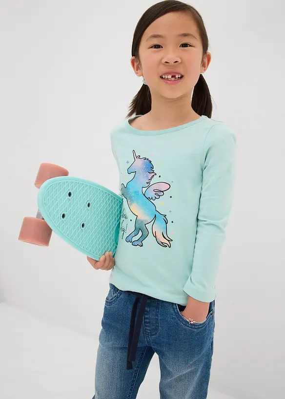 Dra-på jeans Mid Waist, bonprix
