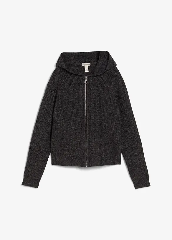 Cardigan med huva, bonprix
