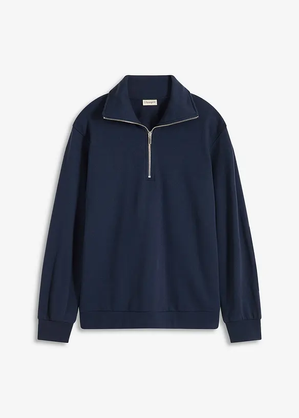 Oversizesweatshirt med dragkedja, bonprix