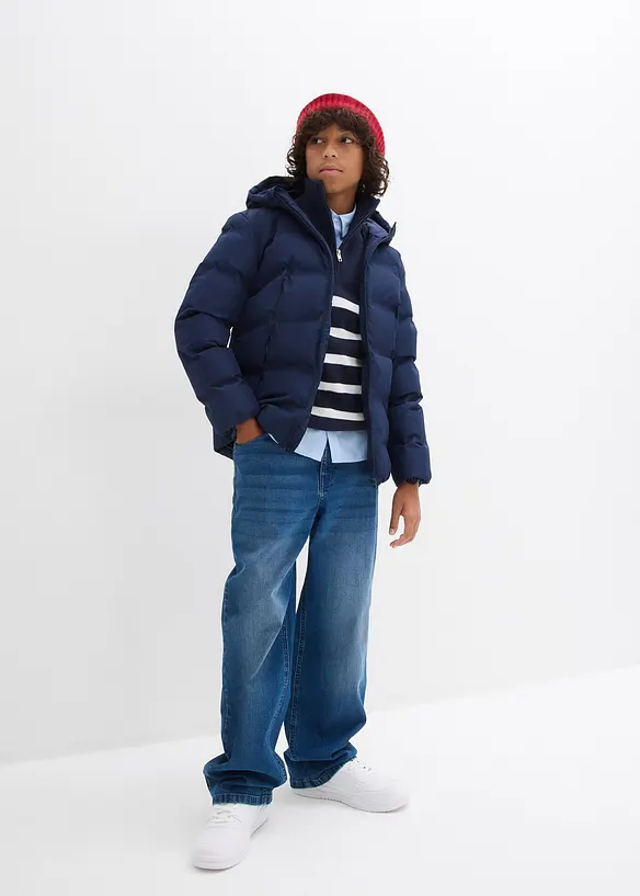 Quiltad jacka med huva, bonprix