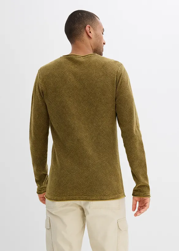 Tröja med tvättade effekter, Slim Fit, bonprix