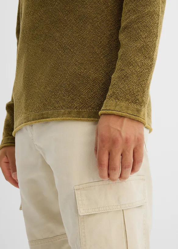 Tröja med tvättade effekter, Slim Fit, bonprix