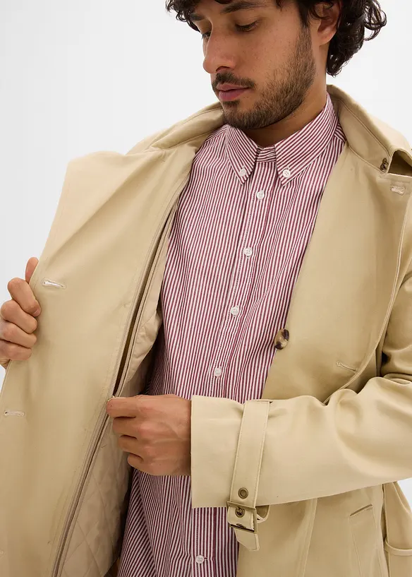Trenchcoat med avtagbar huva, vattenavvisande, bonprix