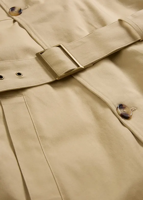 Trenchcoat med avtagbar huva, vattenavvisande, bonprix