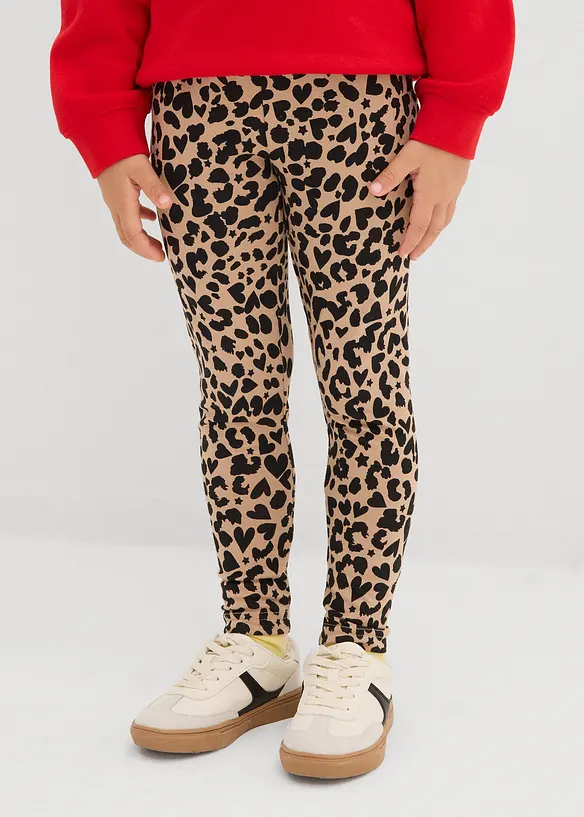 Leggings av elastisk, ekologisk bomullsmix (2-pack), bonprix
