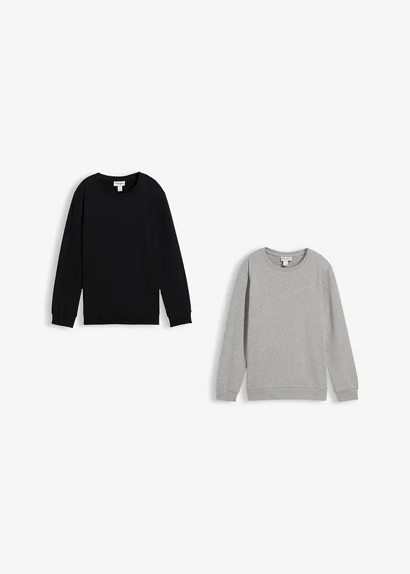Sweatshirt av ekologisk bomull (2-pack), bonprix