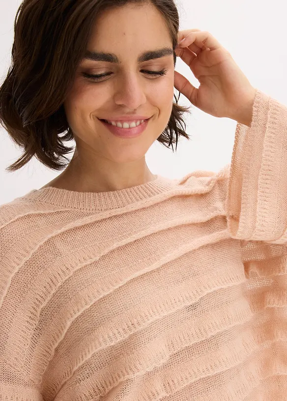 Halvtransparent oversizetröja, bonprix