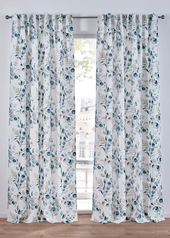 Gardin med bladmönster (1 styck), bonprix