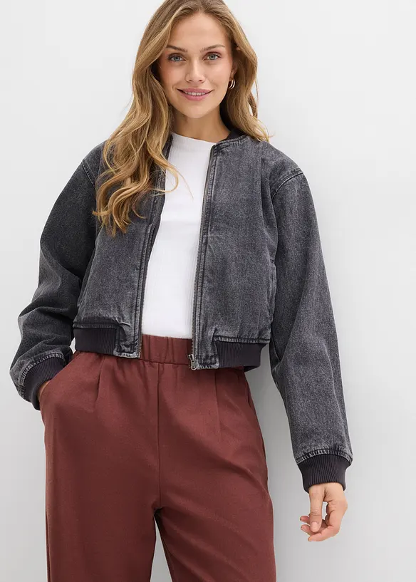 Vid byxa med yllelook, bonprix
