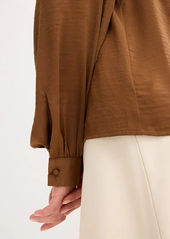 Satinblus med spetsband, bonprix