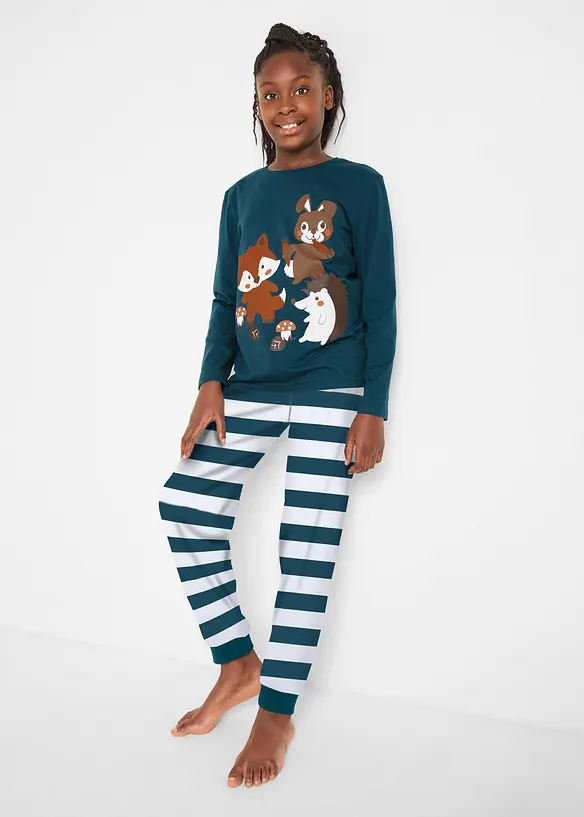 Pyjamas i ekologisk bomull (2 delar), bonprix
