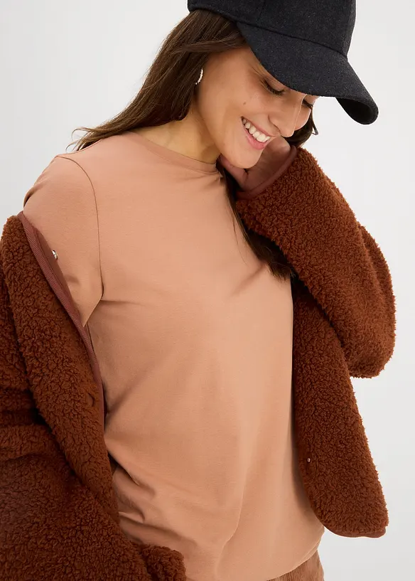 Långärmad topp med ren ekologisk bomull (2-pack), bonprix