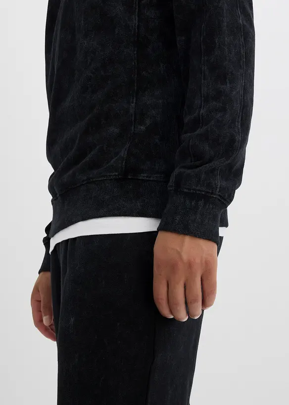 Sweatshirt med tvättad look i ekologisk bomull, bonprix