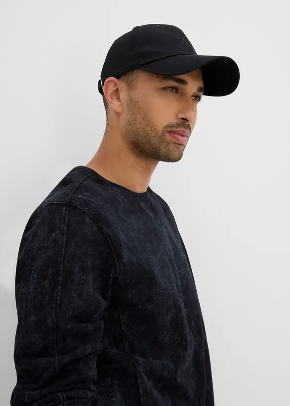 Sweatshirt med tvättad look i ekologisk bomull, bonprix