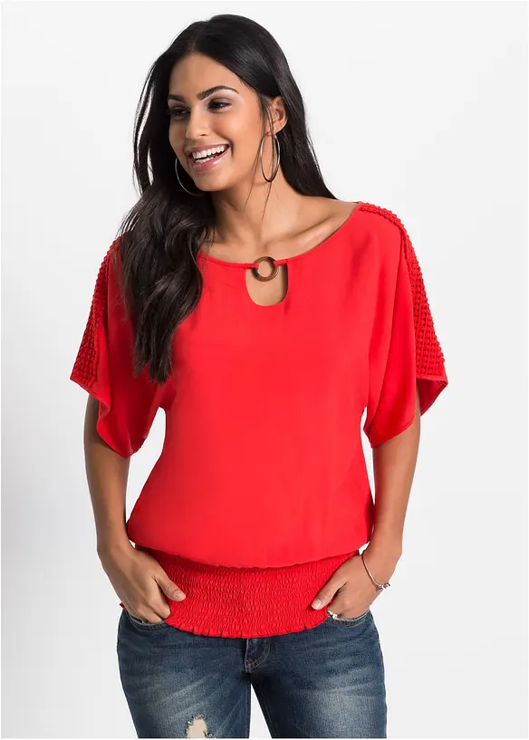 Blus av ren viskos, bonprix