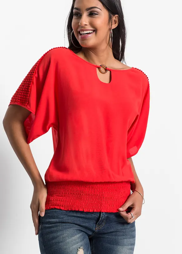 Blus av ren viskos, bonprix