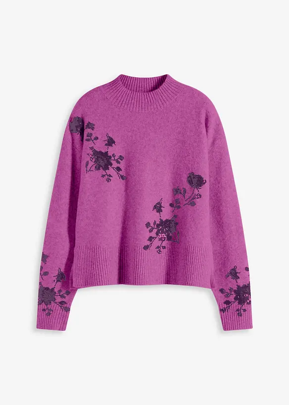 Tröja med paljettbroderi, bonprix