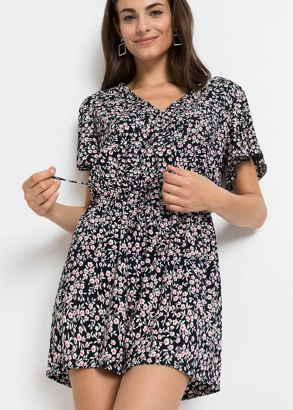 Mönstrad jumpsuit i viskos, bonprix