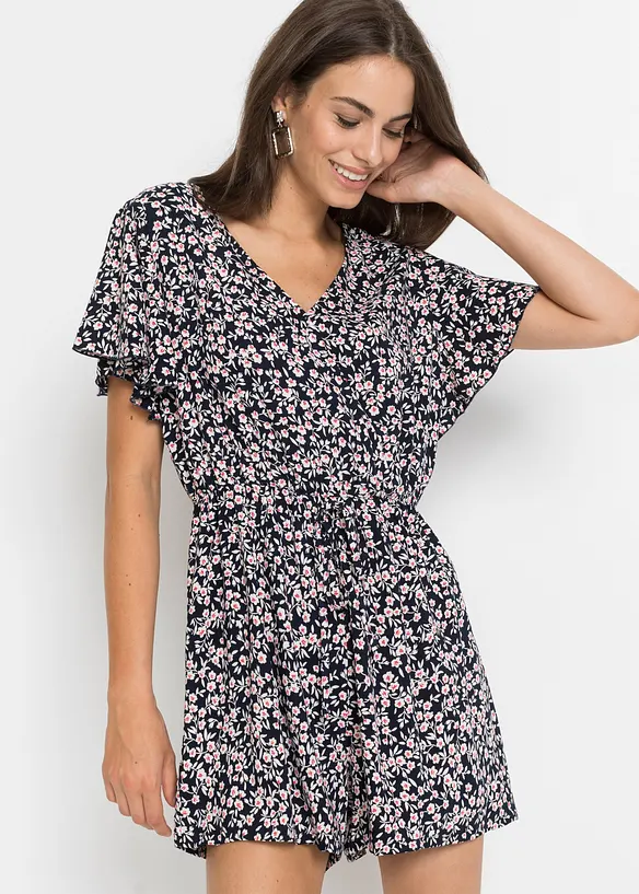 Mönstrad jumpsuit i viskos, bonprix