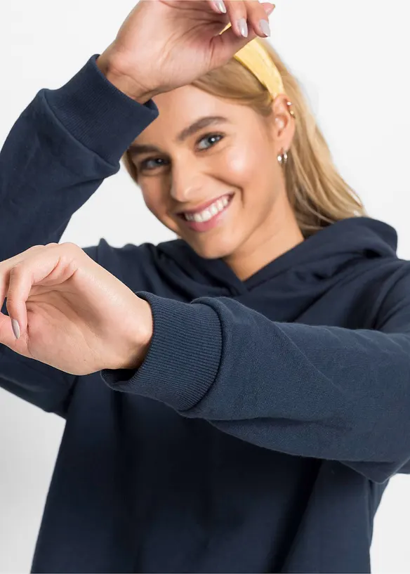 Trikåklänning med 2-i-1-look, bonprix