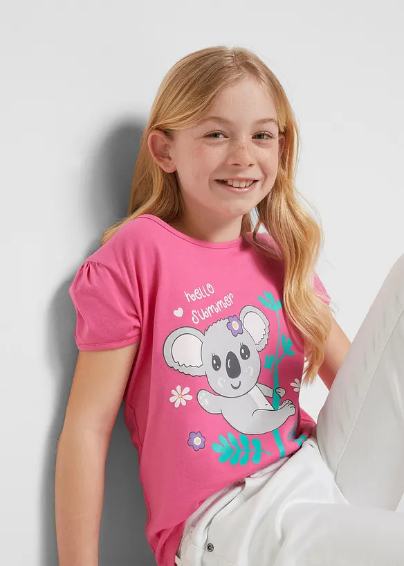 T-shirt i ren ekologisk bomull för barn (2-pack), bonprix
