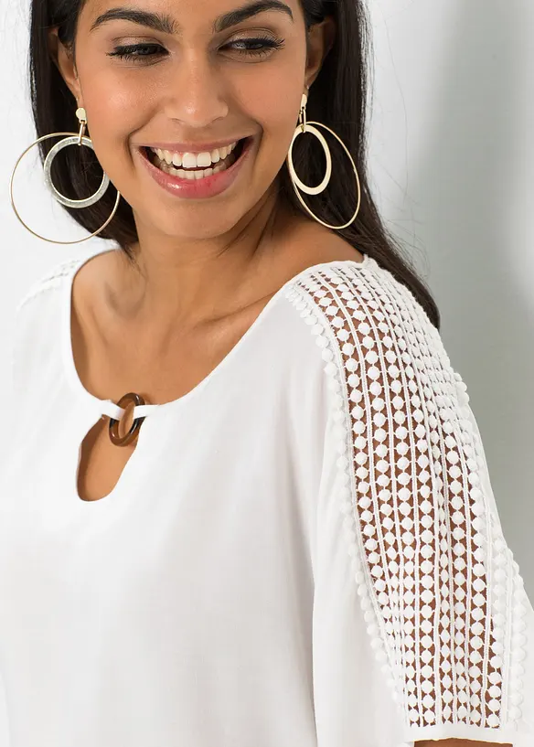 Blus av ren viskos, bonprix