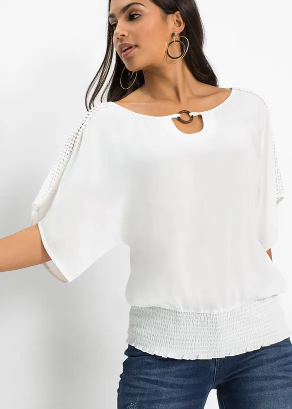 Blus av ren viskos, bonprix