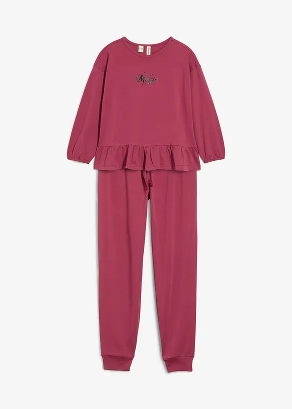 Topp och joggingbyxa med ekologisk bomull (2 delar), bonprix