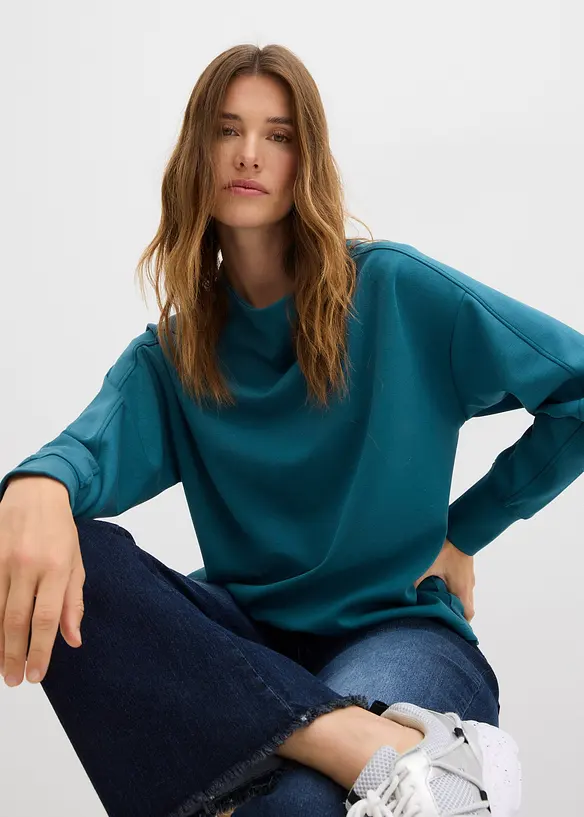 Oversizeweatshirt i mjuk och stabil trikå, bonprix