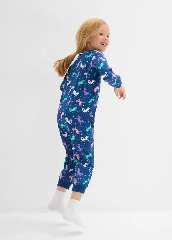 Sovoverall för barn i ekologisk bomull + dockpyjamas (2 delar), bonprix
