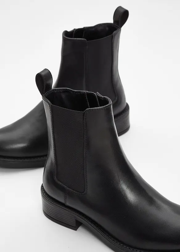 Chelseaboots i skinn, bonprix