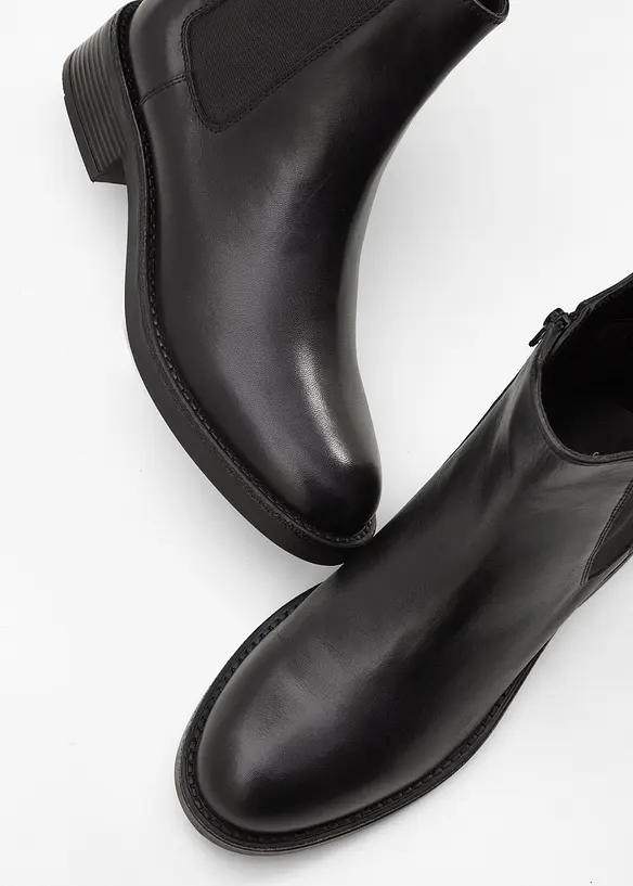 Chelseaboots i skinn, bonprix