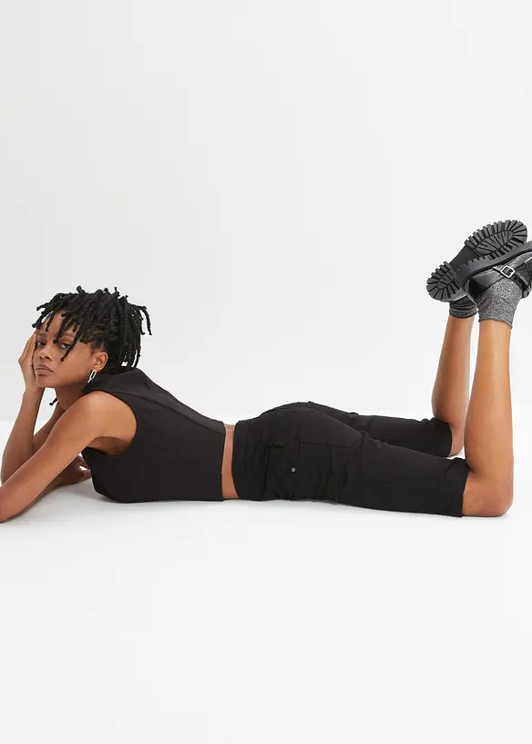Bermudashorts med hög midja i elastisk bomullsmix, bonprix