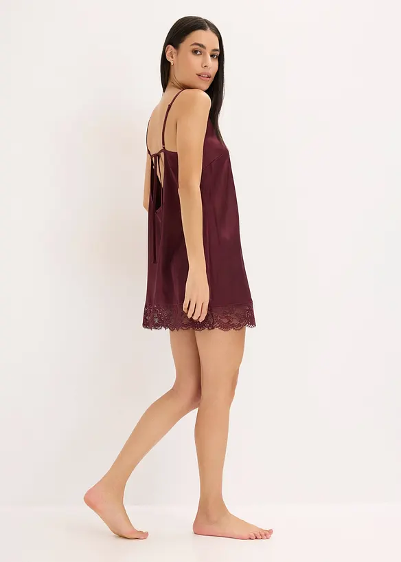 Negligé i glansig satin, bonprix