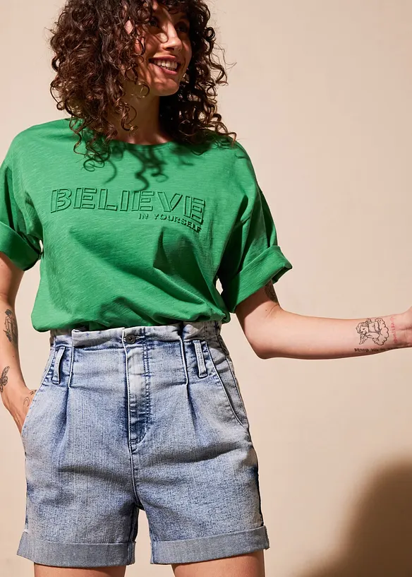 Paperbag-jeansshorts, bonprix